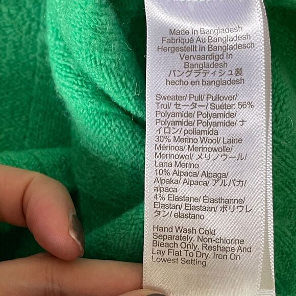 J.CREW Ribbed Wool Alpaca Blend Mockneck Sweater in Soft Yarn in Green Size M - Picture 9 of 10